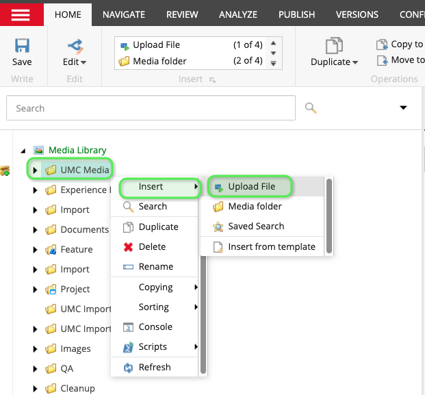 Upload file to media library
