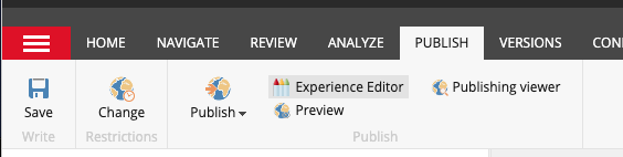 Experience Editor link